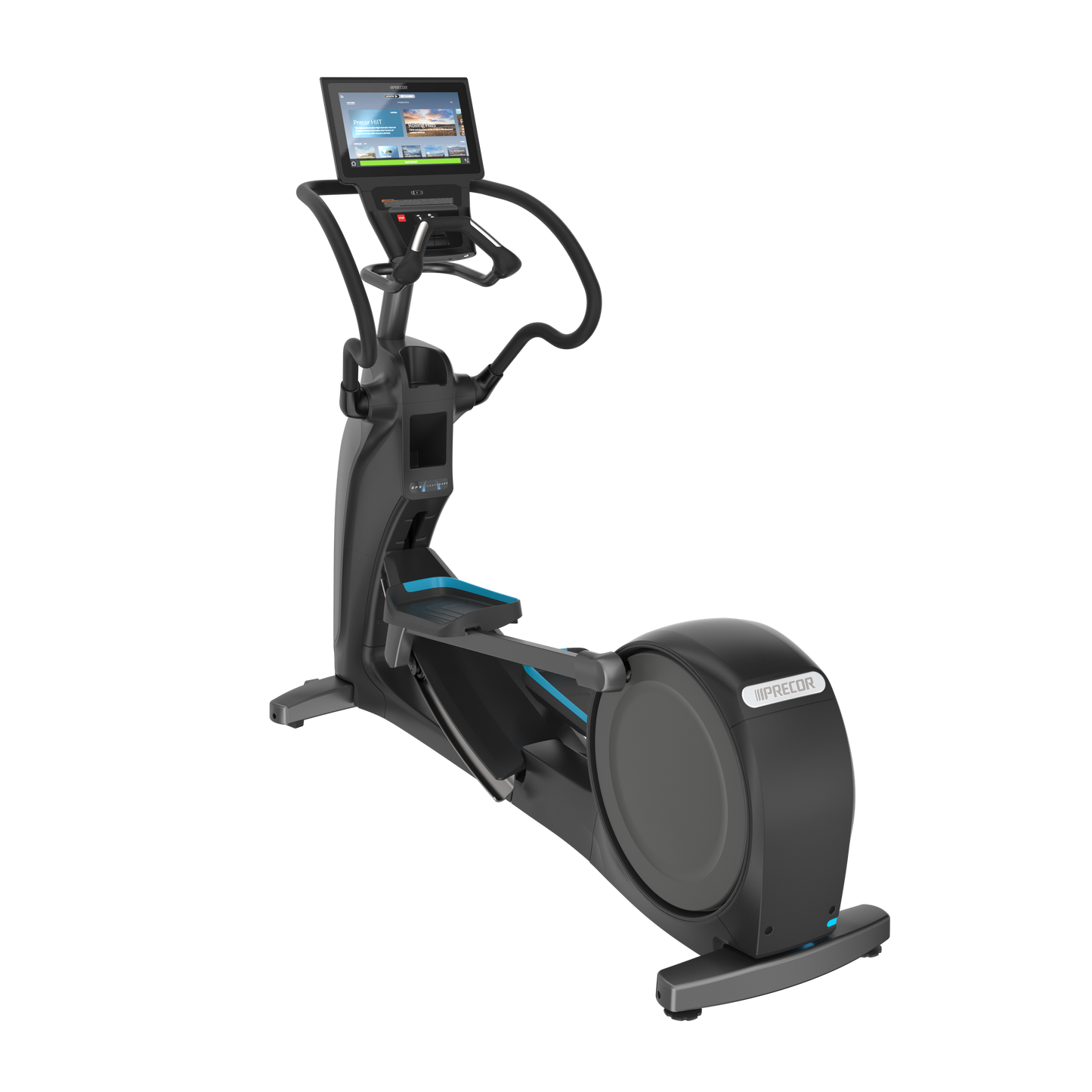 Precor EFX® 883 with Converging CrossRamp® Fixed Arms Elliptical Cross trainer- P84 Chrome cast Screen