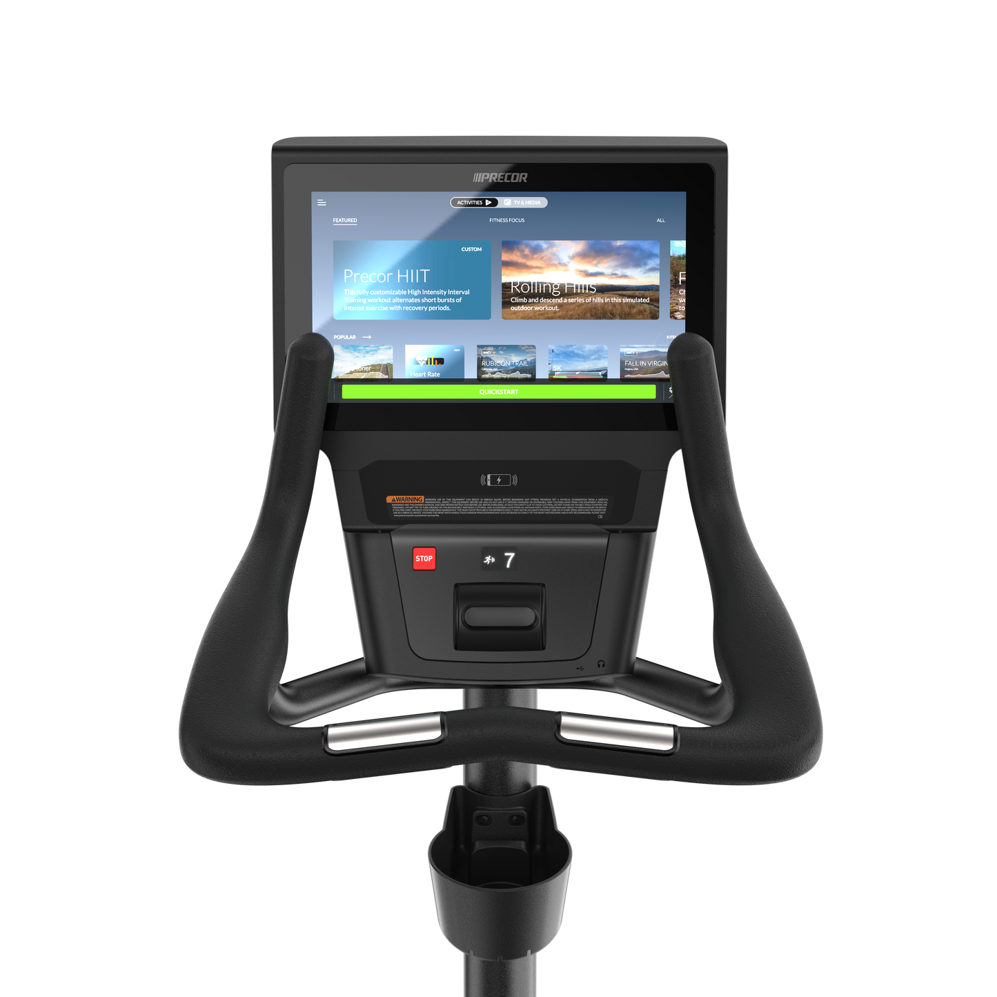 Precor Experience™ Series - UBK 885 Upright Cycles wP84 Console