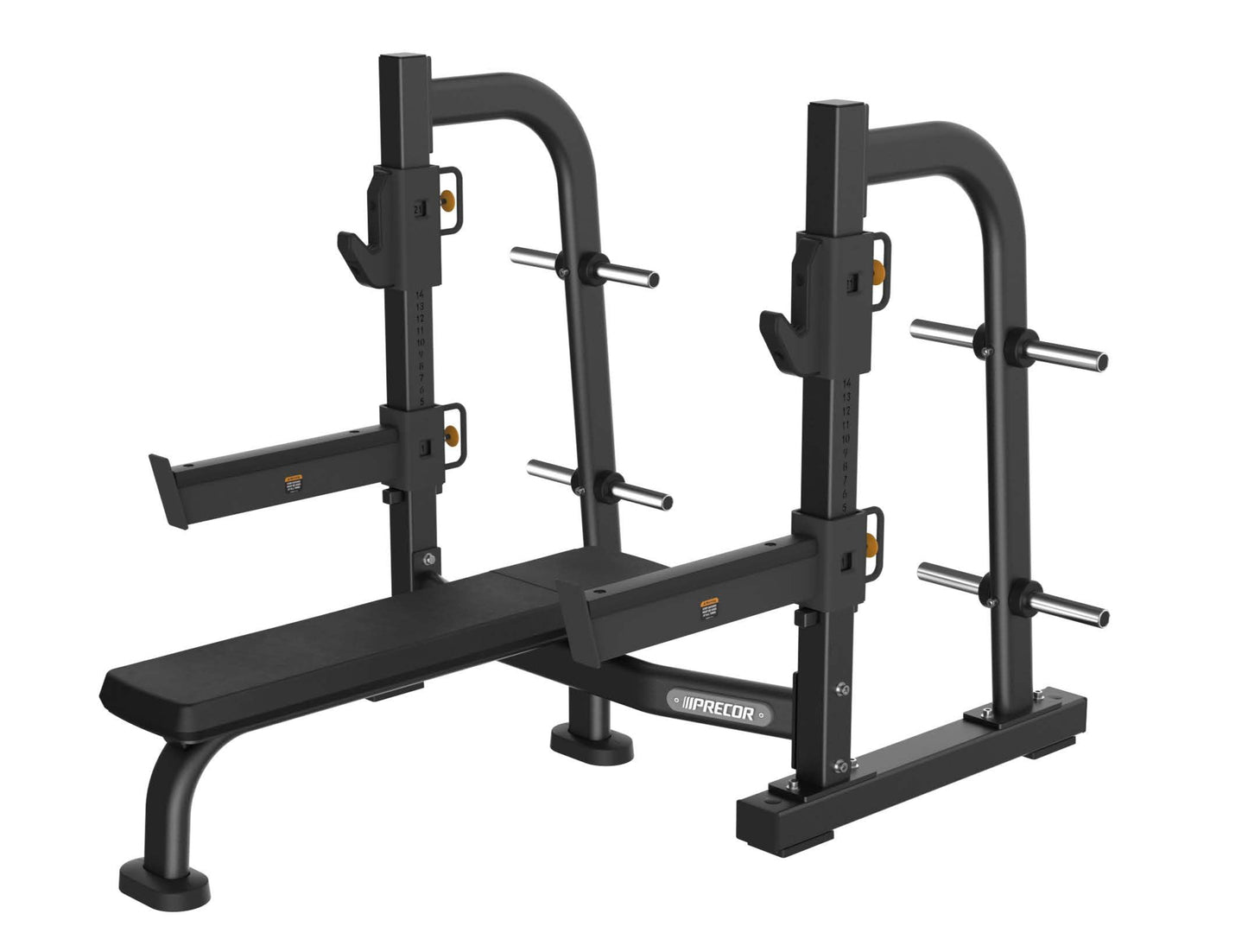 Precor Olympic Flat Bench with Adjustable Spotting Arms