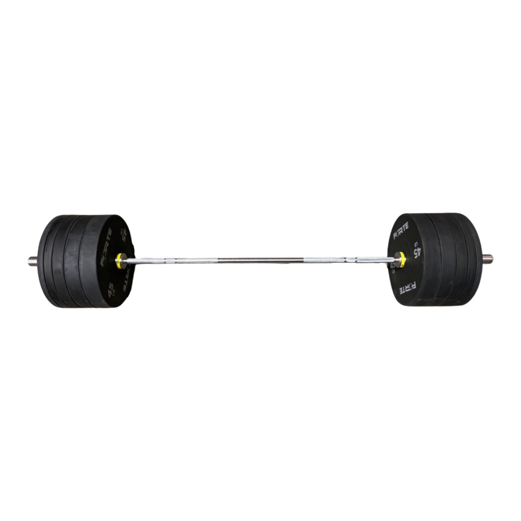 Hi Performance Bumper Plate Set with Bar 305lbs Forte Fitness Equipment