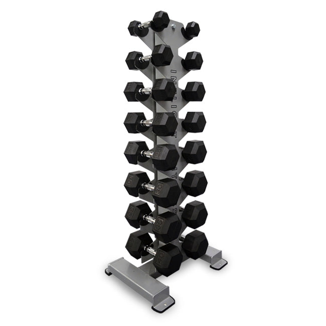 Inflight Vertical Dumbbell Rack w/5-40lb Rubber Coated Dumbbells