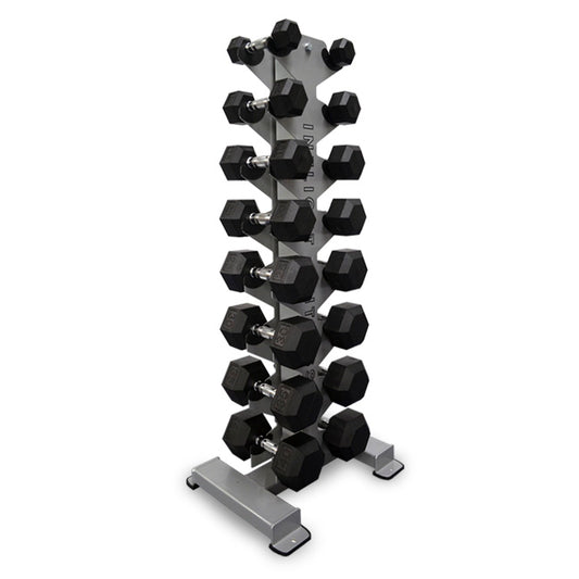 Inflight Vertical Dumbbell Rack w/5-40lb Rubber Coated Dumbbells