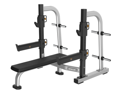 Precor Olympic Flat Bench with Adjustable Spotting Arms