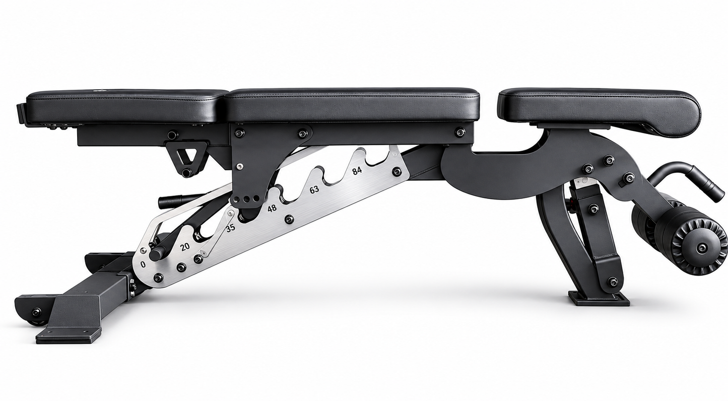 Commercial Pro-Series 2- Decline to Flat to Incline Bench with Articulating Headrest