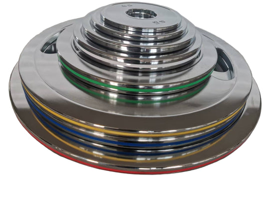 Maple Leaf Chrome Calibrated Powerlifting Plate Set- 277.5lbs