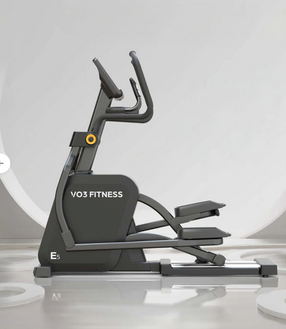 VO3 E5 Commercial Elliptical Trainer – Self-Powered 20” Stride, 32 Resistance Levels, 15” LED Console
