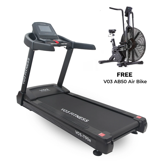 VO3 Fitness T90e Treadmill + Free Air Bike
