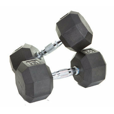 8-Sided Virgin Rubber Hex Dumbbells- Pairs