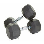 8-Sided Virgin Rubber Hex Dumbbells- Pairs
