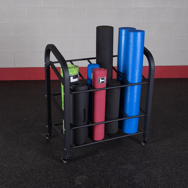 Foam Roller and Yoga Mat Storage Rack