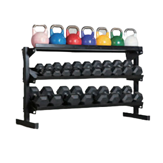 Rubber Hex Dumbbell set with Commercial Multi-tier Dumbbell Rack