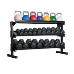 Rubber Hex Dumbbell set with Commercial Multi-tier Dumbbell Rack