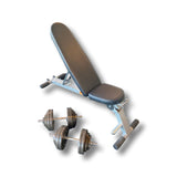 Compact Adjustable Bench and 110lb Dumbbell Set Kit