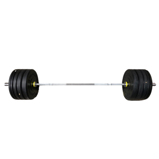 Chicago Extreme Hi Temp Bumper Plate Set with Bar - 305lbs - Black