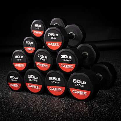 COREFX 12- Sided Rubber Dumbbell