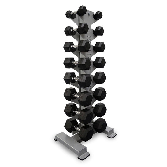 Inflight Vertical Dumbbell Rack w/5-40lb Rubber Coated Dumbbells